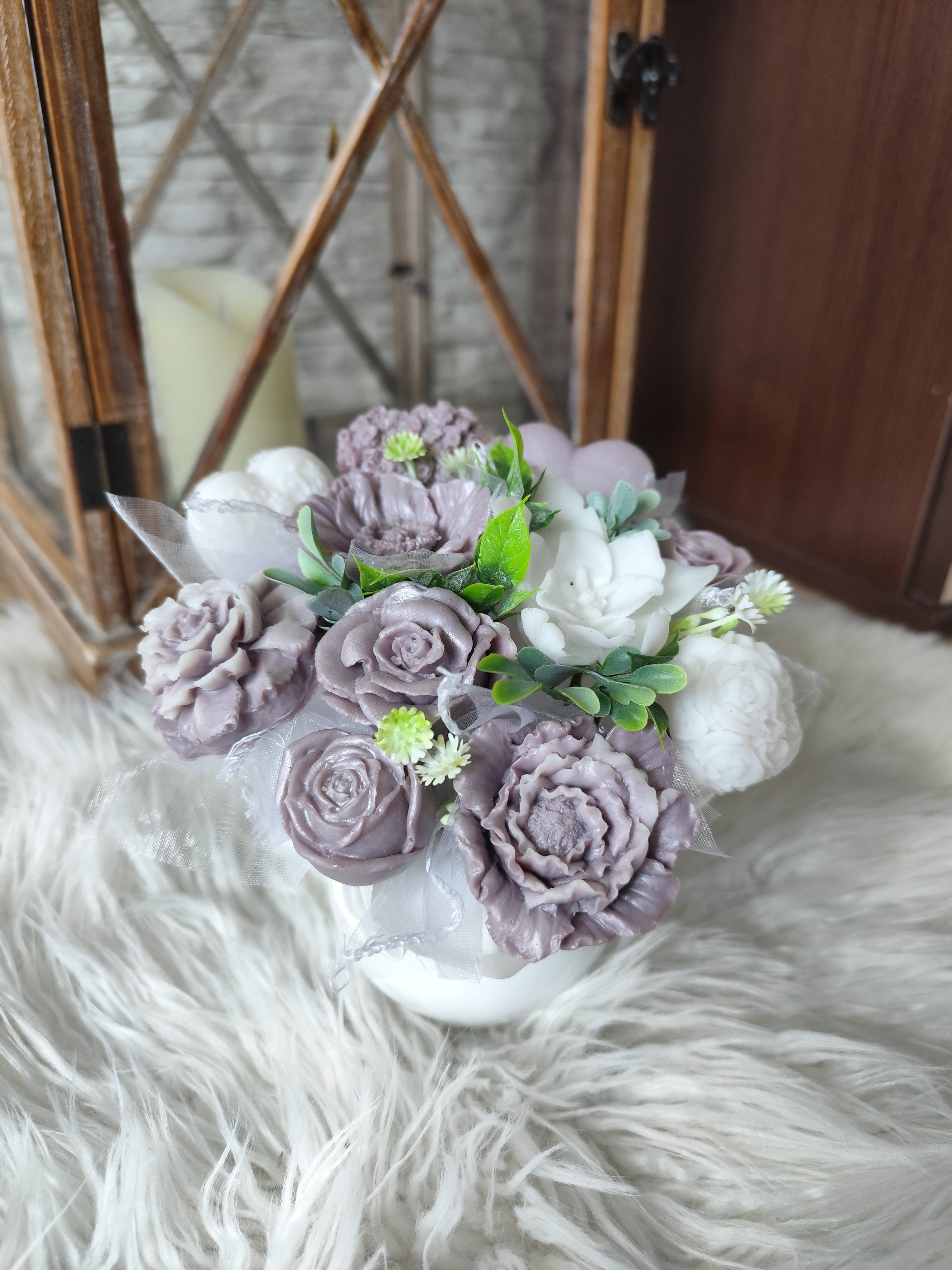 Buchet mini de săpun - Argintiu