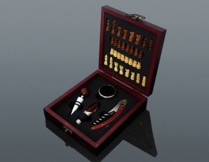 Set de vinuri 4 piese + șah