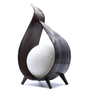 Lampă din nucă de cocos naturală - ciocolată