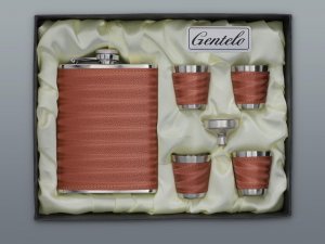 Sticluță de oțel inoxidabil + 4 bucăți de sticle cu ștampilă în cutie cadou