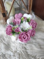 Buchet mini de săpun - roz mov