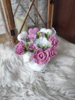 Buchet mini de săpun - roz mov