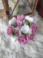 Buchet mini de săpun - roz mov