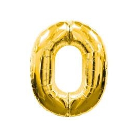 Balon din folie de aur numărul 0 - 106 cm