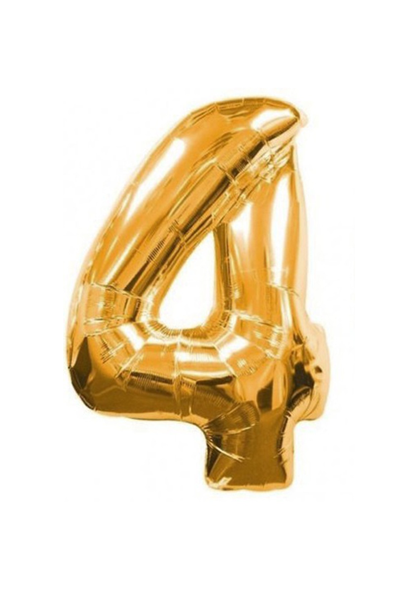Balon din folie de aur numărul 4 - 40 cm