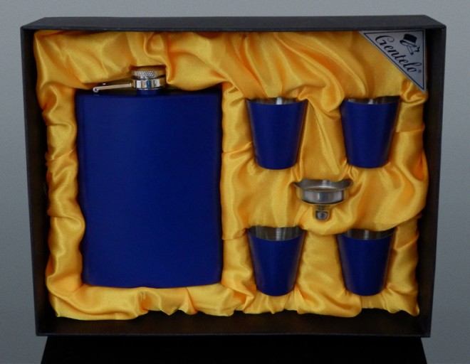 Set Sticluță BLUE de 240 ml + 4 bucăți de capace de sticlă de 35 ml