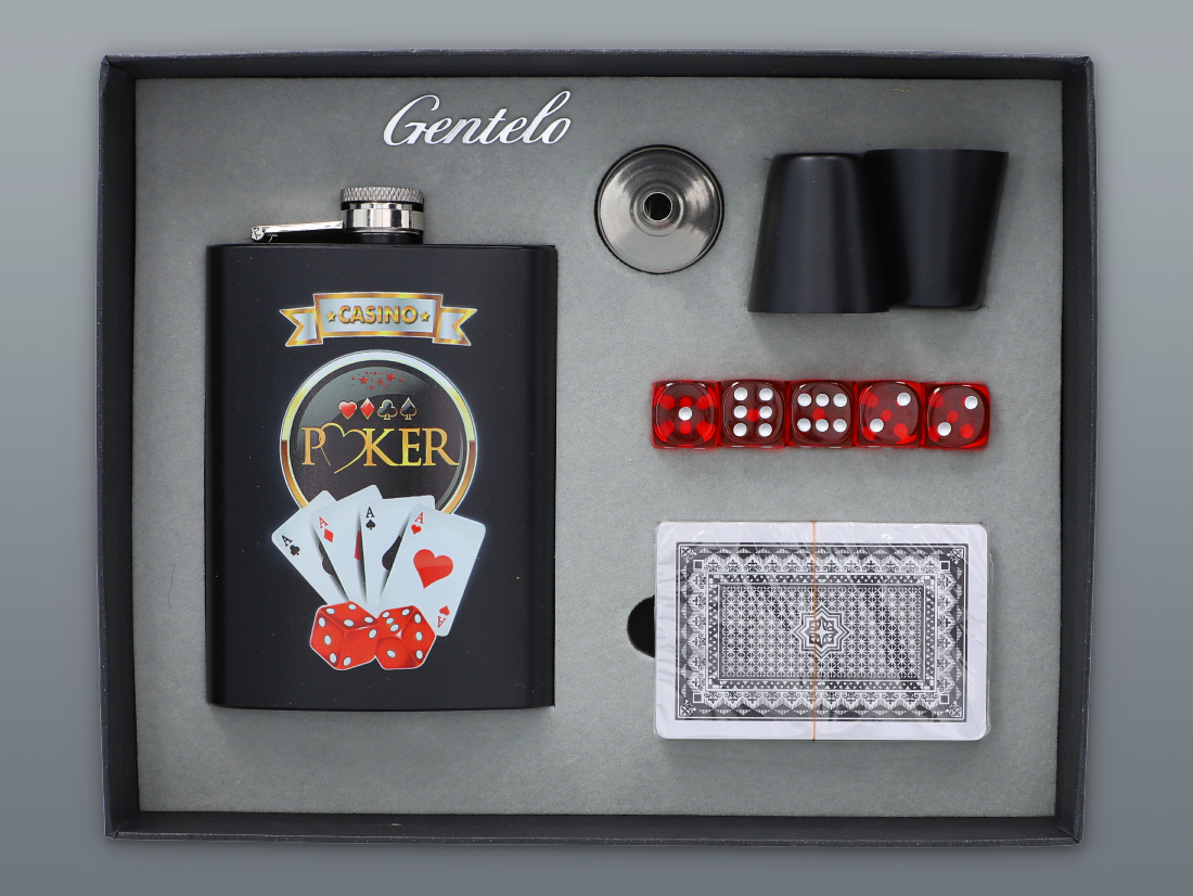 Set POKER 240 ml cu punch și cărți de joc