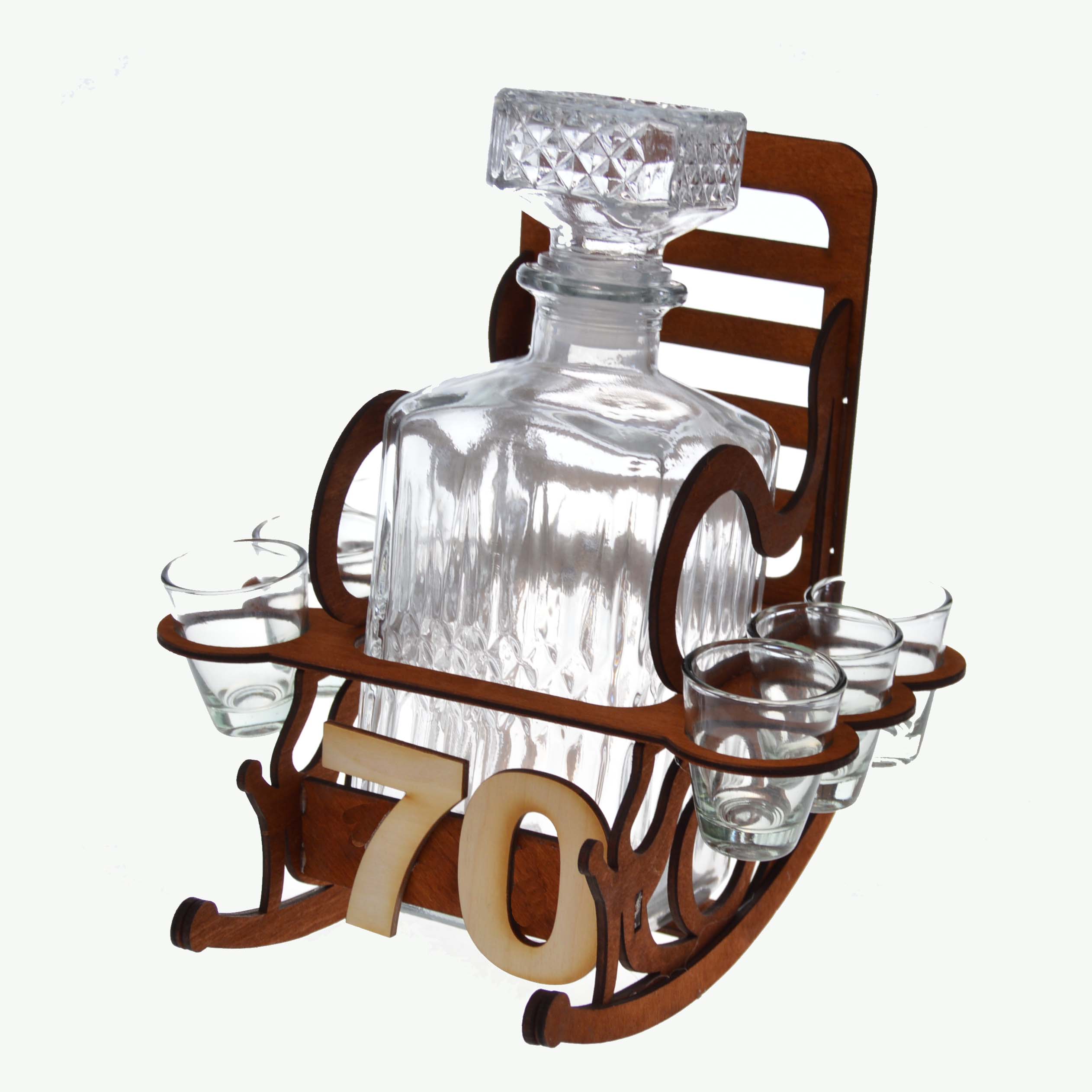 Scaun din lemn cu sticlă pentru a 70-a aniversare