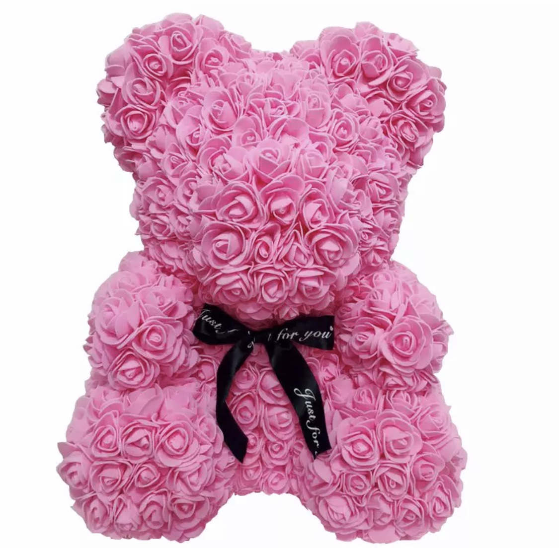Ursuleț de pluș din trandafiri - roz 40 cm