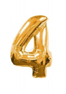 Balon din folie de aur numărul 4 - 80 cm