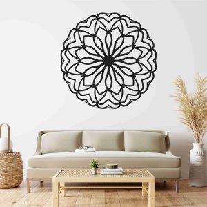 Mandala din lemn pe perete - Floare