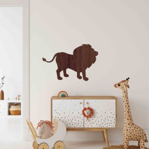 Tablou din lemn pe perete - Leul