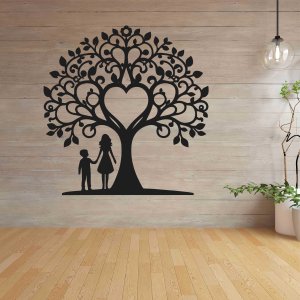 Arbore de familie din lemn pentru perete - Mama și fiul