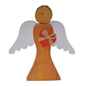 Înger din lemn - Inimă roșie