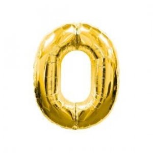 Balon din folie de aur numărul 0 - 106 cm
