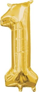 Balon din folie de aur numărul 1 - 106 cm