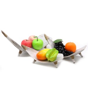 Set de boluri de fructe din frunze de nucă de cocos - alb spălate