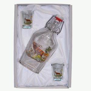 Sticlă de alcool cu brichete - Căprioară