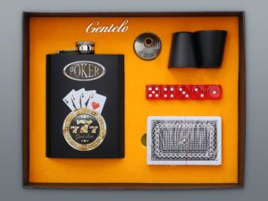 Set POKER 240 ml cu punch și cărți de joc