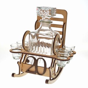 Scaun din lemn cu sticlă pentru a 20-a aniversare