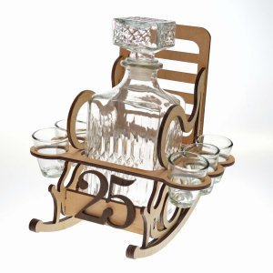 Scaun din lemn cu sticlă pentru a 25-a aniversare