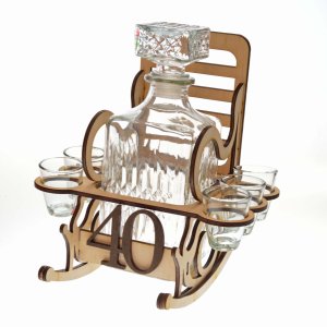 Scaun din lemn cu sticlă pentru a 40-a aniversare