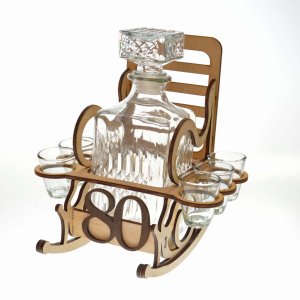 Scaun din lemn cu sticlă pentru a 80-a aniversare