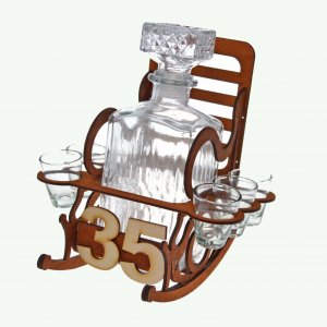 Scaun din lemn cu sticlă pentru a 35-a aniversare