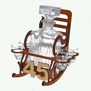 Scaun din lemn cu sticlă pentru a 45-a aniversare