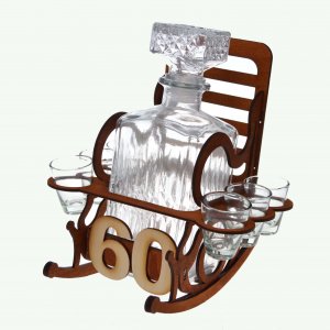 Scaun din lemn cu sticlă pentru a 60-a aniversare