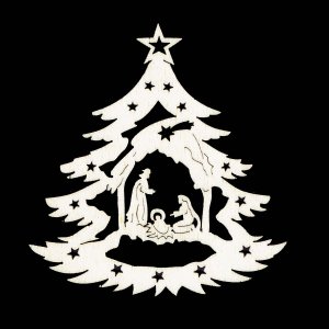 Ornament de Crăciun - Copac cu Naștere 9 cm