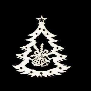 Ornament de Crăciun - Copac cu clopoței 6 cm