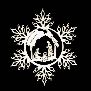 Ornament de Crăciun - Fulg de zăpadă Betleem 9 cm