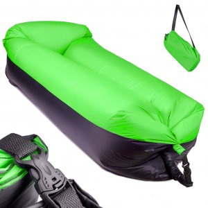 Lazy Bag - negru - verde 185 x 70 cm