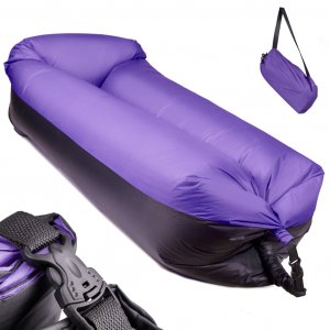 Lazy Bag - negru - violet 185 x 70 cm