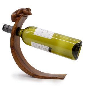 Suport de vin din lemn - Frog
