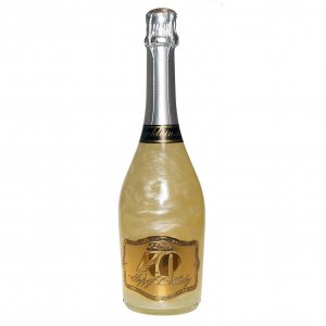 Șampanie perlată GHOST argint - La mulți ani 40