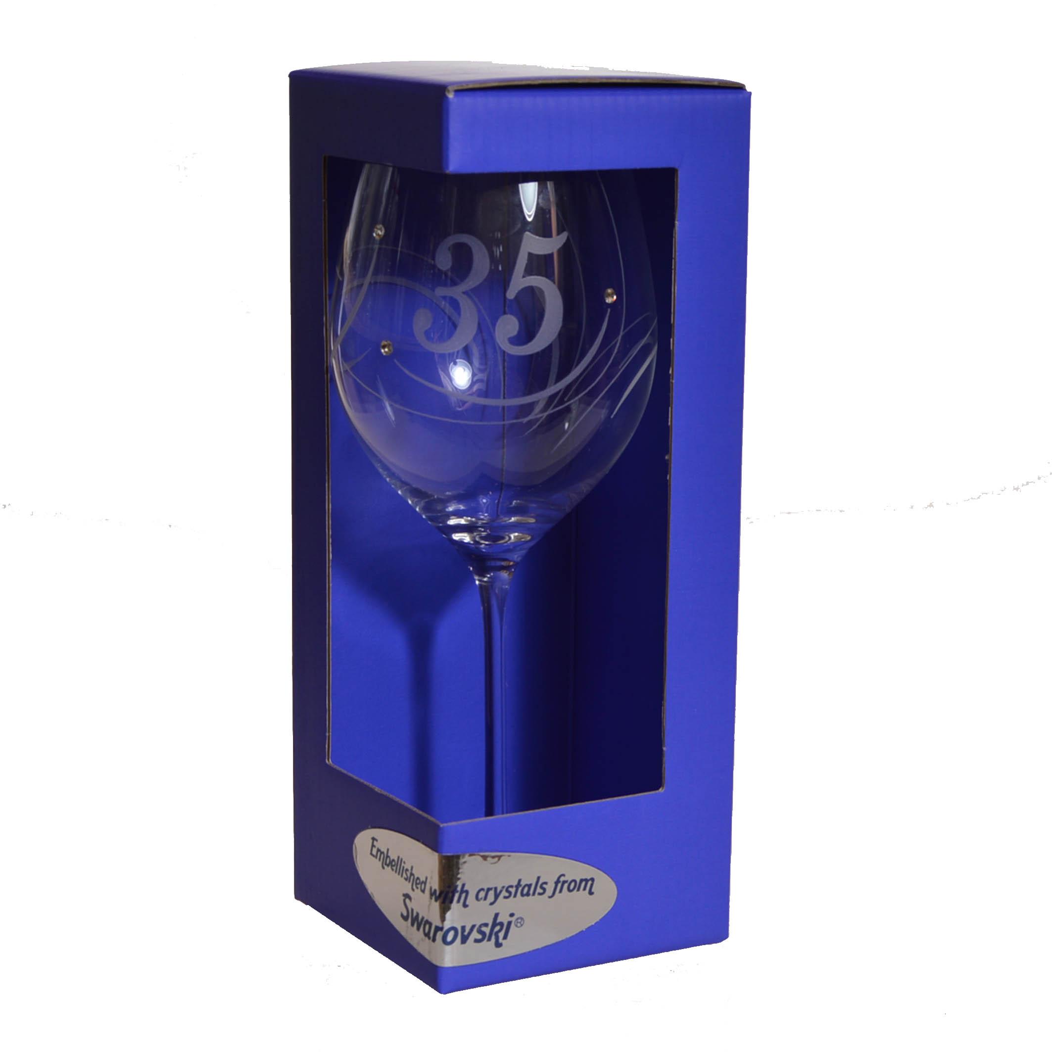 Pahar de vin anual swarovski - Pentru a 35-a aniversare