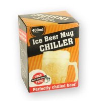 Sticlă de gheață pentru bere CHILLER - 400ml aur + deschizător