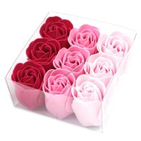 Set de 9 flori de săpun - trandafiri roz
