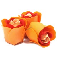 Set de 3 flori de săpun - Peach Rose