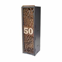 Cutie de vin din lemn - număr 3D de naștere