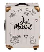 Valiză de casă de bani din ceramică - Just married