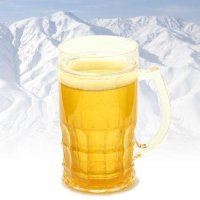 Sticlă de gheață pentru bere CHILLER - 400ml aur + deschizător