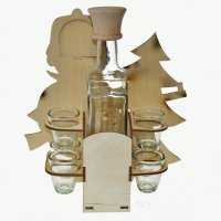 Set sticlă din lemn cu ștampilă - Hunter