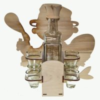 Set de sticle din lemn cu ștampilă - Fisherman