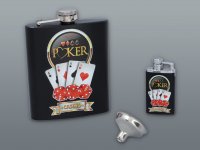 Set POKER clapetă 210 ml cu brichetă