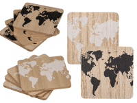 Tăvi din lemn World Map - Alb