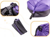Lazy Bag - negru - violet 185 x 70 cm