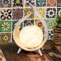 Lampă din nucă de cocos naturală - Alb